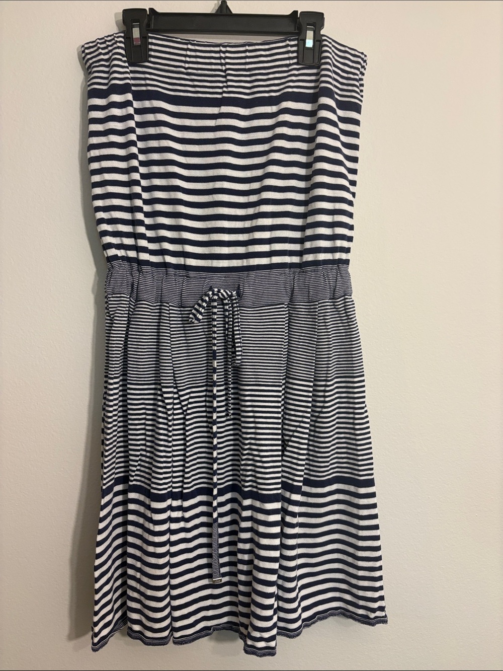 Lactose Sleeveless Navy and White Striped Summer Dress